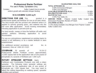 Fertilizer label 18-24-12 Fertilizer label 18-24-12