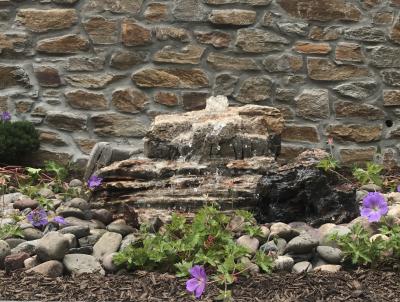 Bubbling fountain installed in Schwenksville backyard. Bubbling fountain installed in Schwenksville backyard.