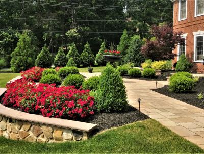 Retaining wall and walkway in Malvern complement landscaping