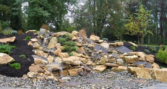 Pondless waterfall in Malvern, PA