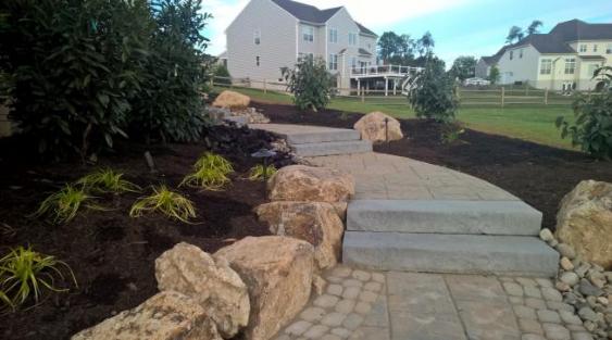 Walkway in Downingtown that connects front of house to back patio.