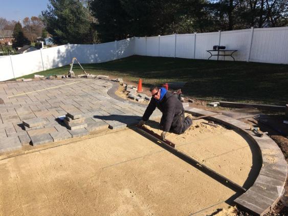 A proper base being prepared for a patio installation.