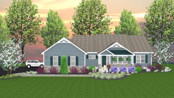 Foundation plantings add lots of curb appeal to this home.