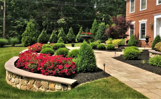 Techo-Bloc Blue 60 pavers were installed for walkway and courtyard in Malvern, Pa.