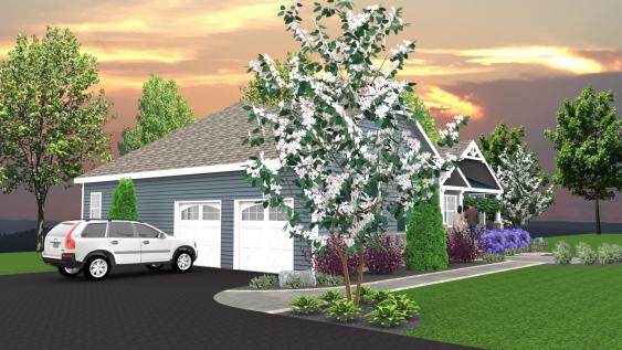 This 3D design of the front walkway and plantings confirms how welcoming the installation will be.
