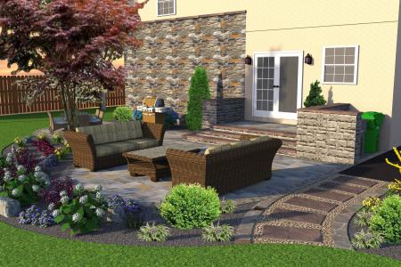 Bryn Mawr 3D patio design.
