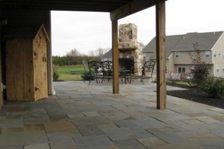 Stone outdoor fireplace in Gilbertsville, PA