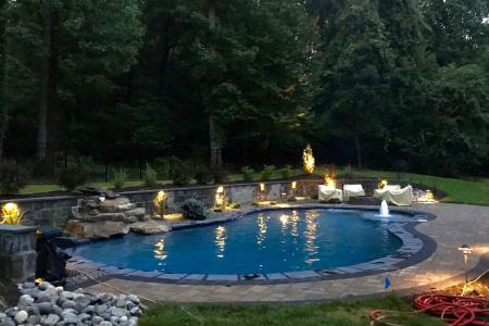 Outdoor lighting for inground pool in Glenmore, PA
