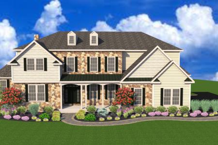 3D landscape design with trees and shrubs Phoenixville PA