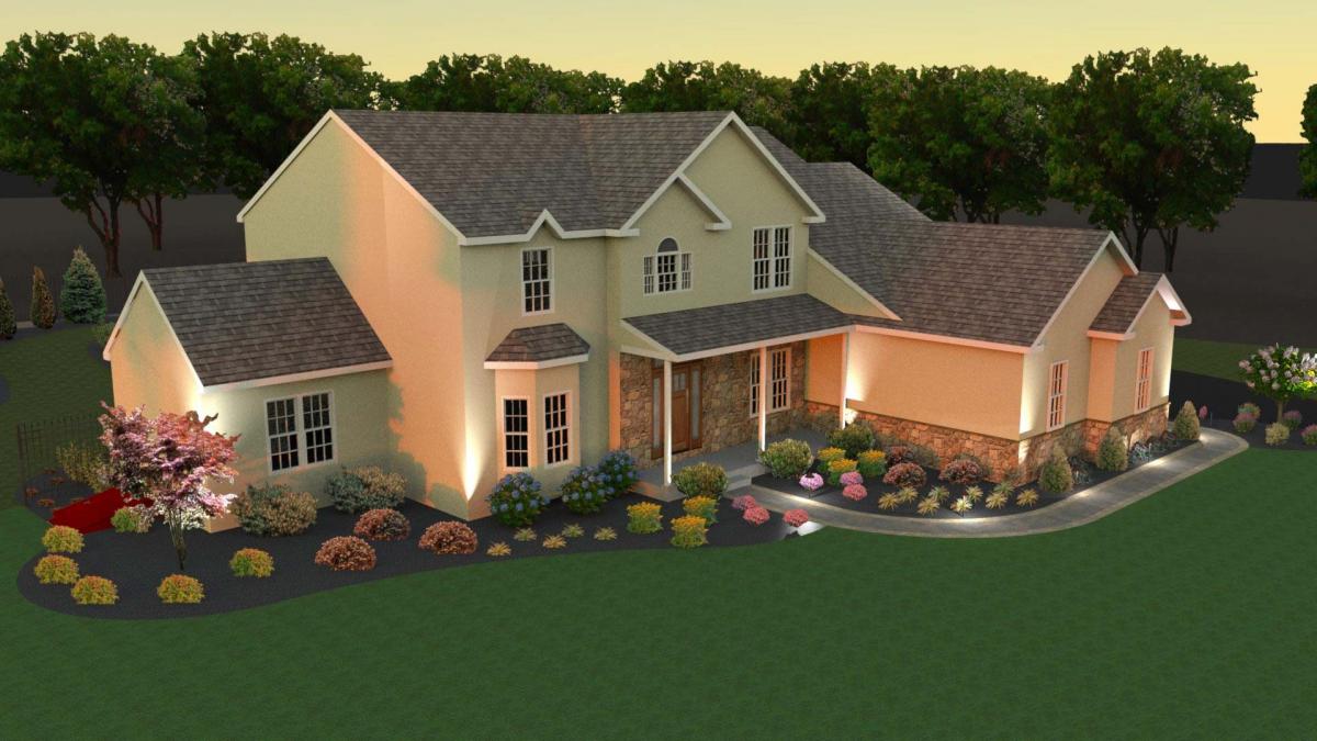 3D lighting design image for Glenmoore, PA