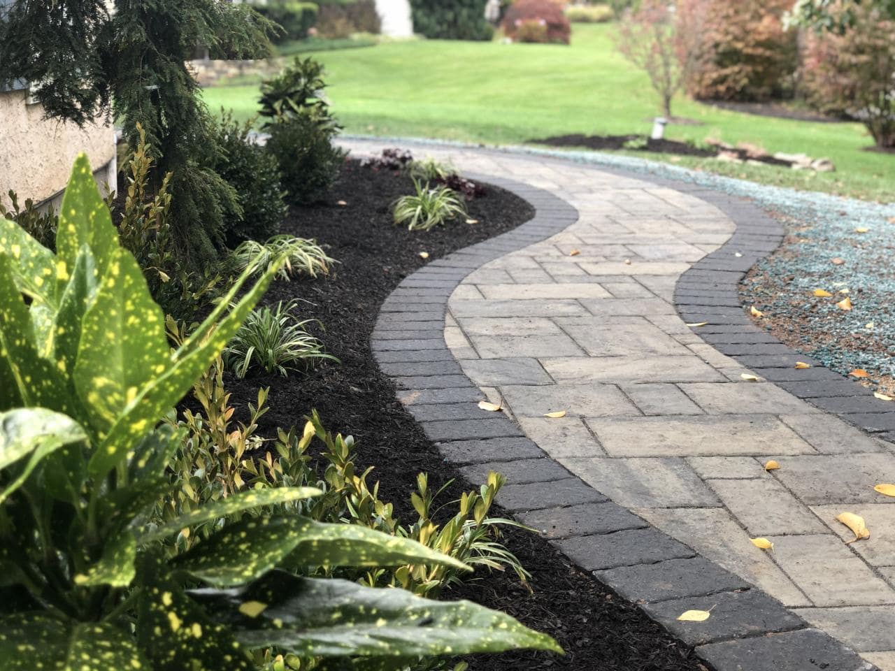An inviting paver walkway in Phoenixville, Pa
