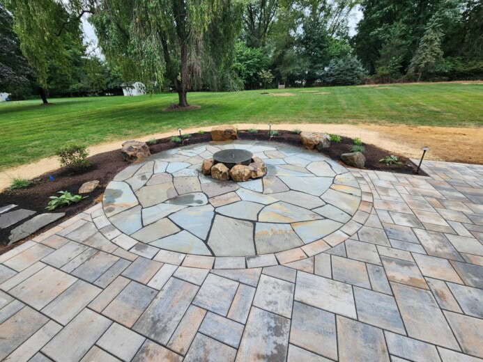 Paver and flagstone combination