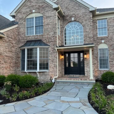 Irregular flagstone walkway