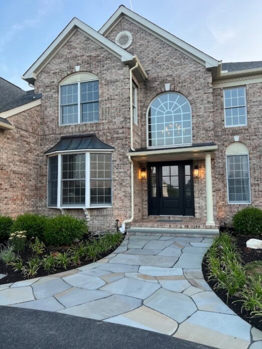 Irregular flagstone walkway