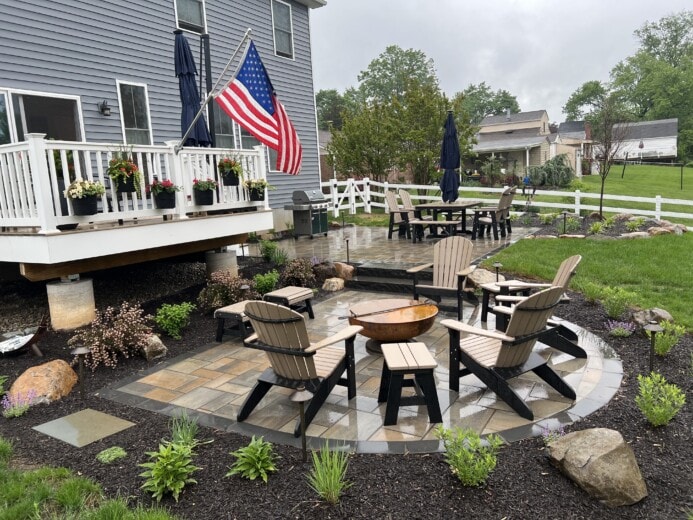 A patio designed in Plymouth Meeting for separate activities