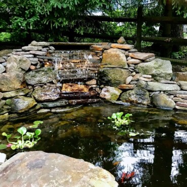 Small pond with waterfall.