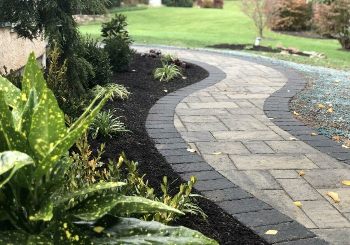 An inviting paver walkway in Phoenixville, Pa